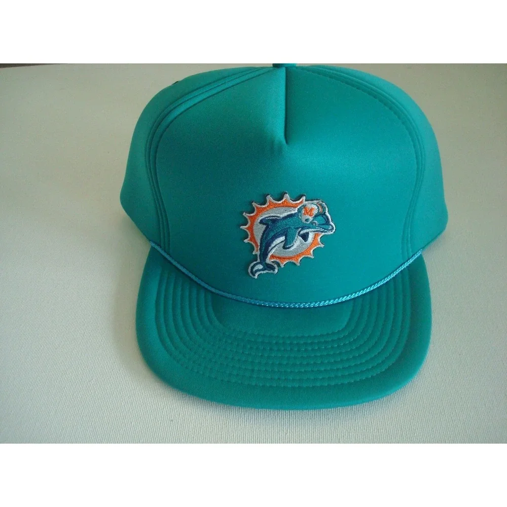 MIAMI DOLPHINS ROPE TRUCKER    90S BEACH‎ GOLF SNAPBACK HAT CAP VINTAGE S3